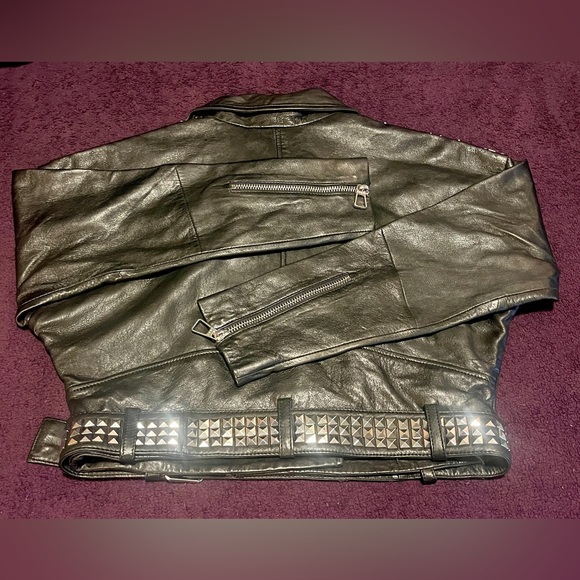 DKNY 100% Sheep Leather Motorcycles Jacket - Picture 4 of 7